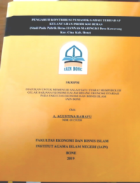Pengaruh Kontribusi Pemasok Gabah Terhadap Kelancaran Produksi Beras Studi Pada Pabrik Beras Hannas Maringki Desa Kawerang Kec. Cina Kab. Bone