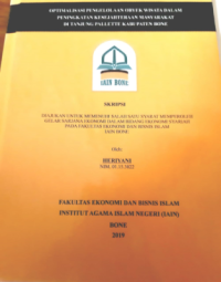 Optimalisasi Pengelolaan Obyek Wisata dalam Peningkatan Kesejahteraan Masyarakat di Tanjung Pallette Kabupaten Bone