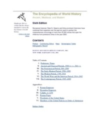 The Encyclopedia of World History Ancient, Medieval, and Modern (E.H,E.A,E.P,E.M,E.T,E.B,E.G,E.U,E.K,E.I,E.E,E.S)