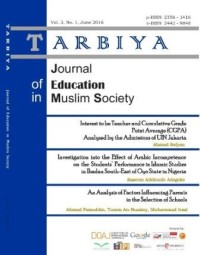 TARBIYA: JOURNAL OF EDUCATION IN MUSLIM SOCIETY